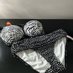 Black and White Zebra Print Bikini